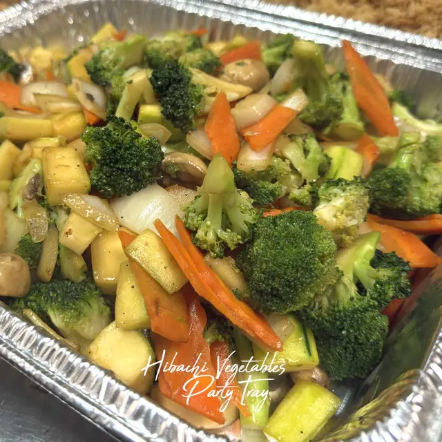Hibachi Vegetables Party Tray at TOMO Asian Fusion, Eastdale Village, Poughkeepsie NY